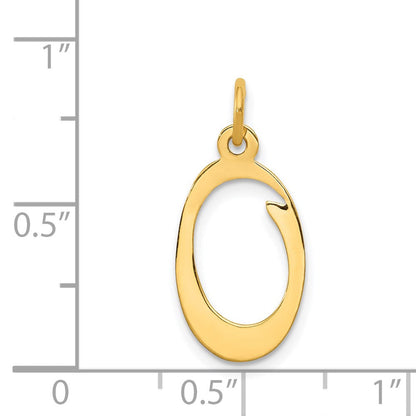 14K Gelbgold 14ky Schreibschrift Buchstabe O Initiale Charm