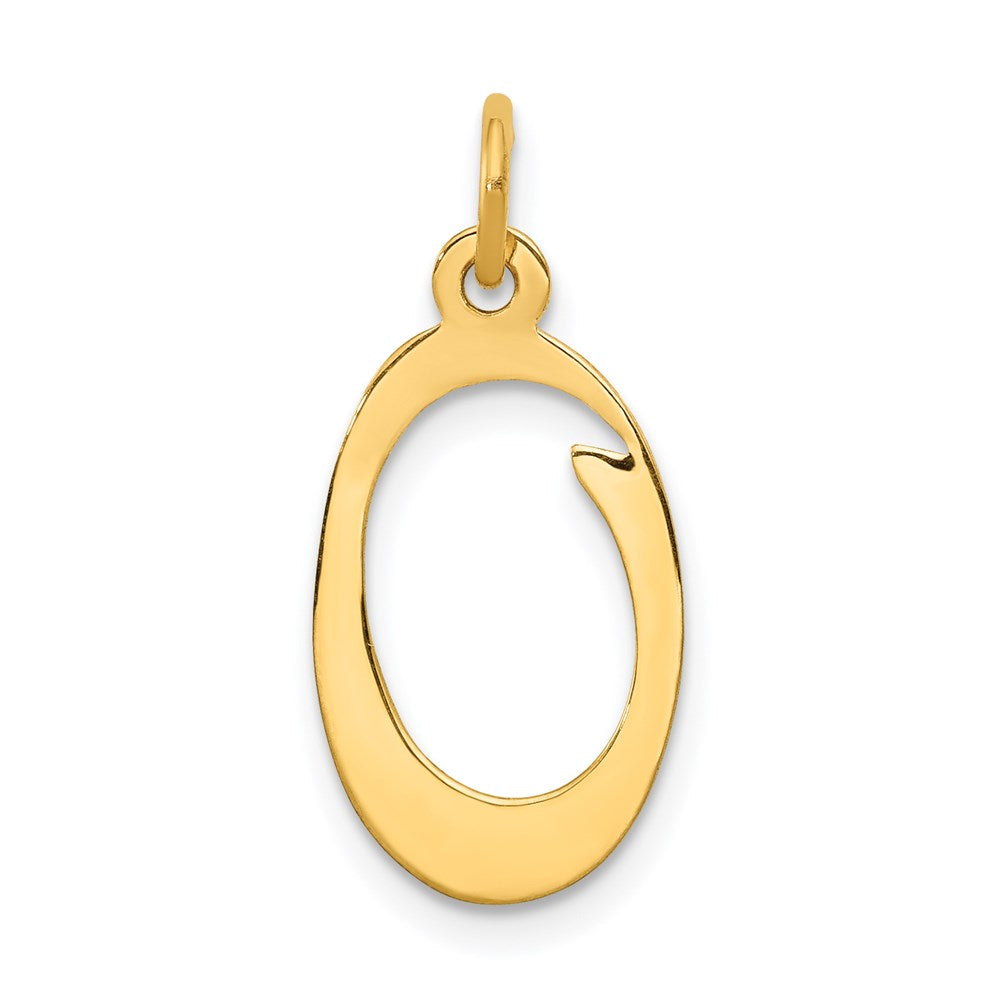 14K Gelbgold 14ky Schreibschrift Buchstabe O Initiale Charm