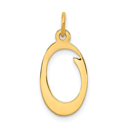 14K Gelbgold 14ky Schreibschrift Buchstabe O Initiale Charm