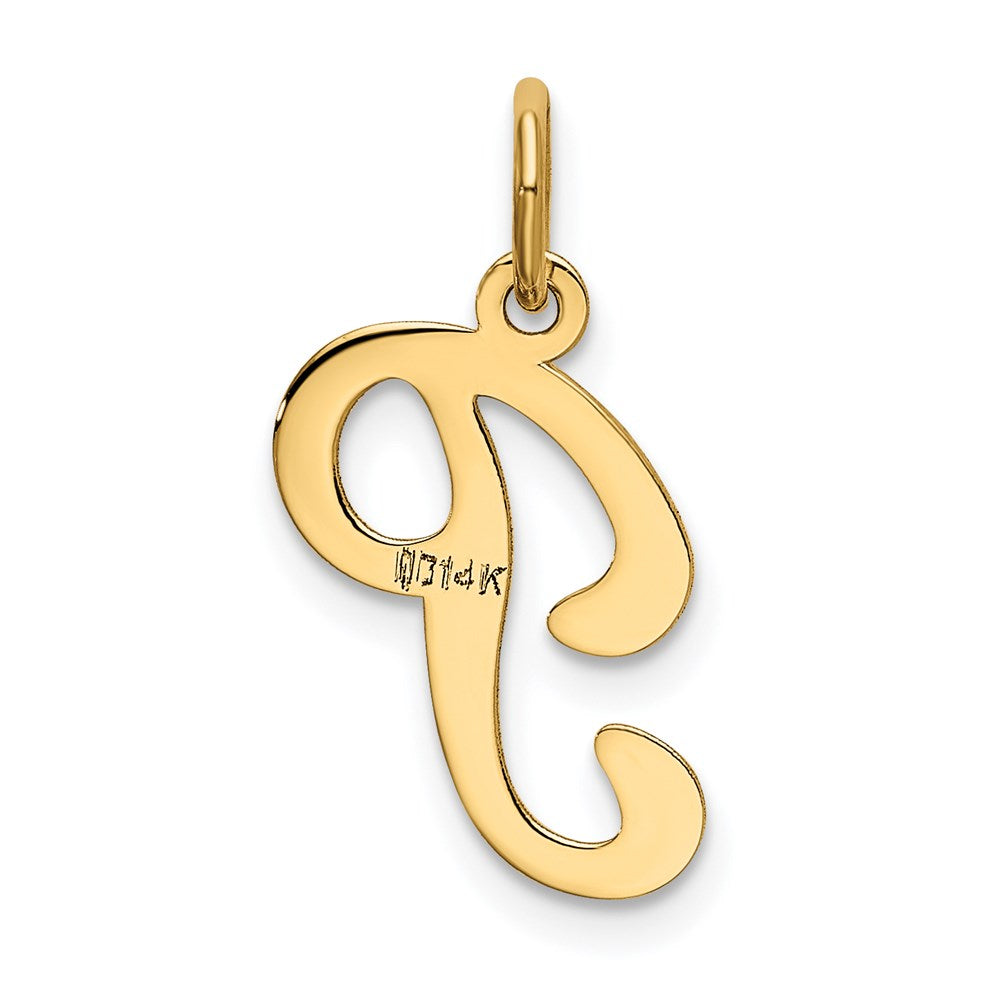 14K Gelbgold 14ky Schreibschrift Buchstabe P Initiale Charm