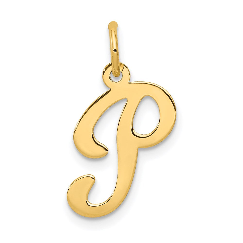 14K Gelbgold 14ky Schreibschrift Buchstabe P Initiale Charm