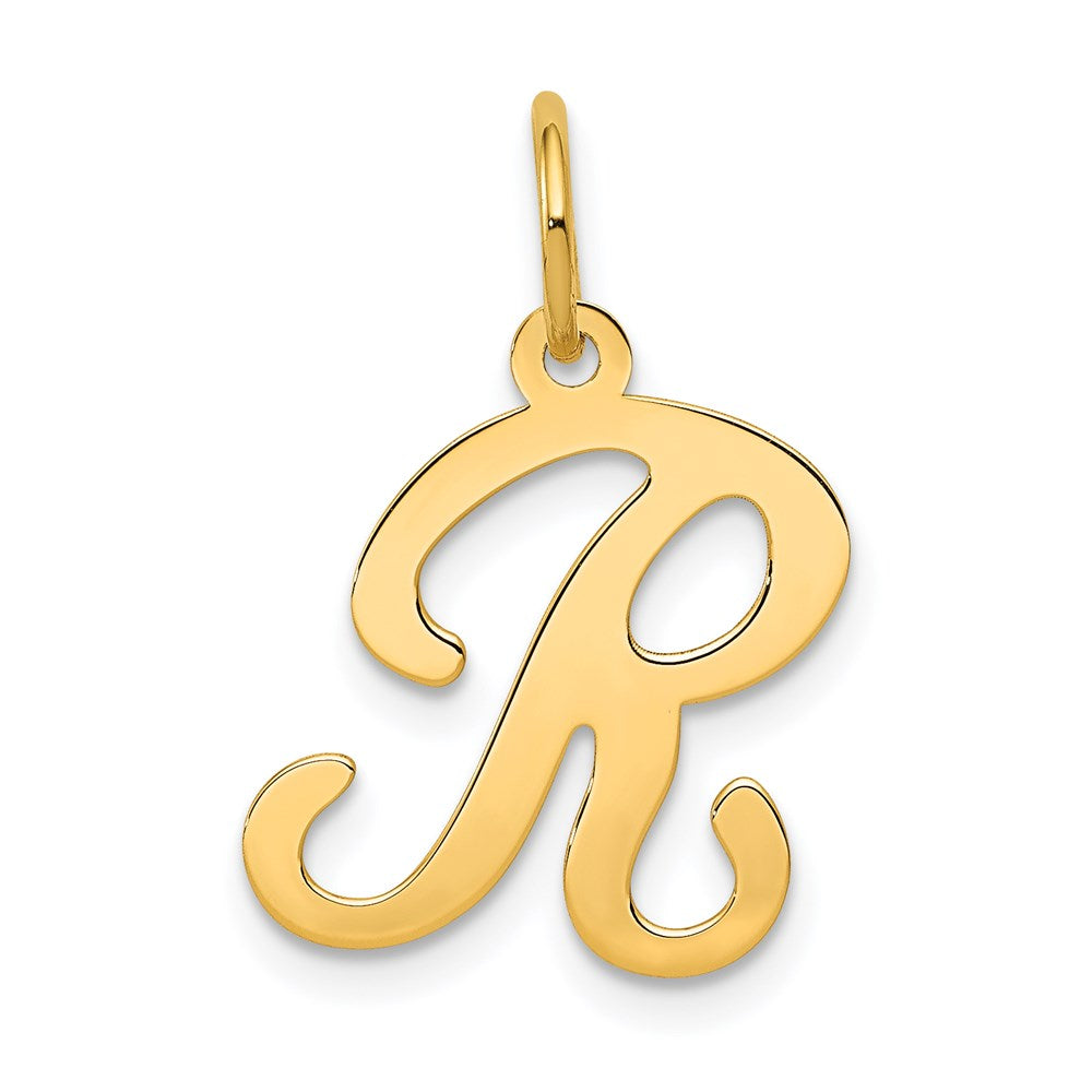 14K Gelbgold 14ky Schreibschrift Buchstabe R Initiale Charm