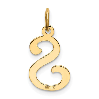 14K Gelbgold 14ky Schreibschrift Buchstabe S Initiale Charm