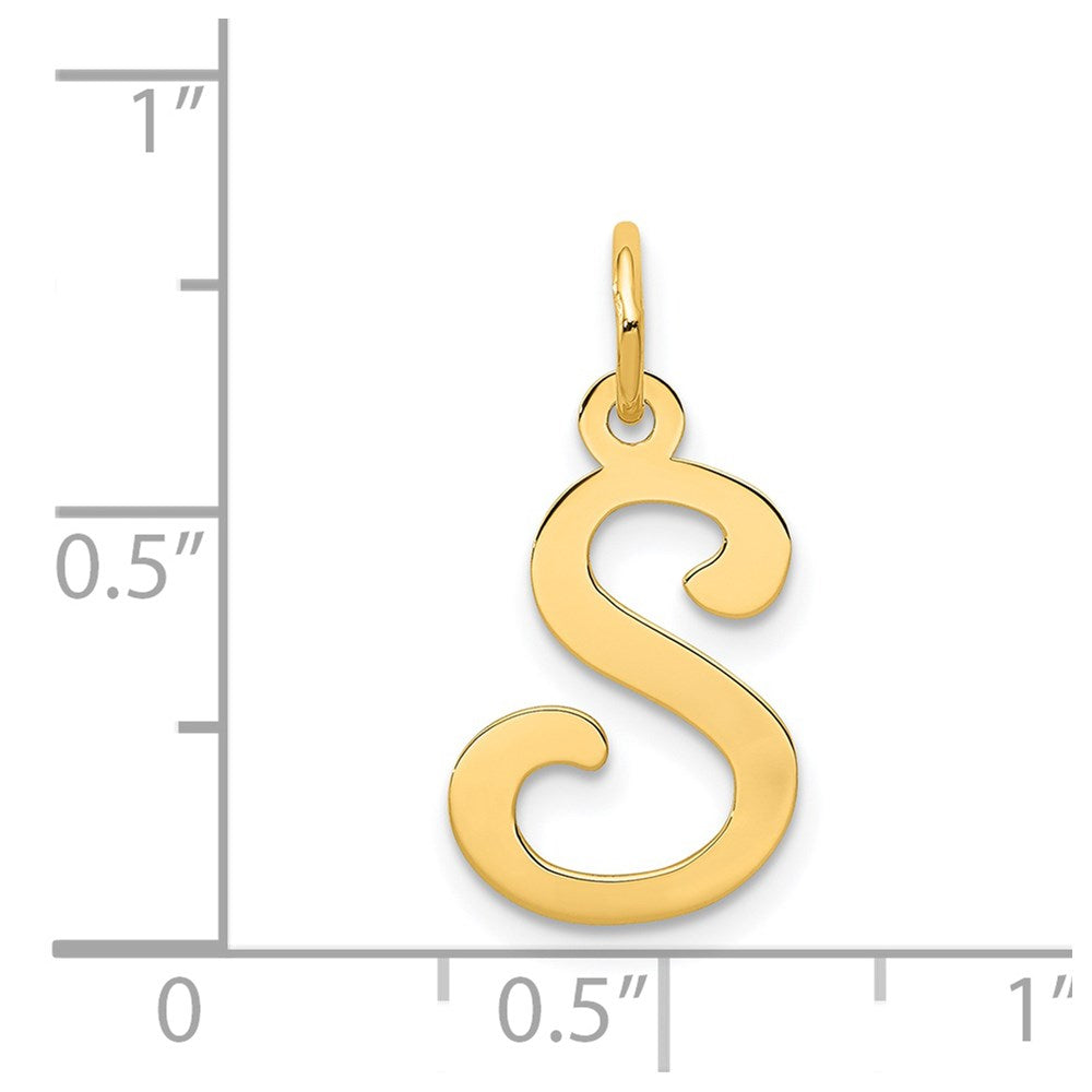 14K Gelbgold 14ky Schreibschrift Buchstabe S Initiale Charm
