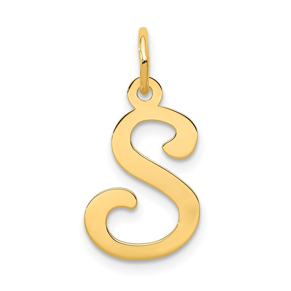14K Gelbgold 14ky Schreibschrift Buchstabe S Initiale Charm