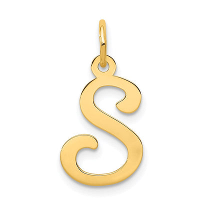14K Gelbgold 14ky Schreibschrift Buchstabe S Initiale Charm
