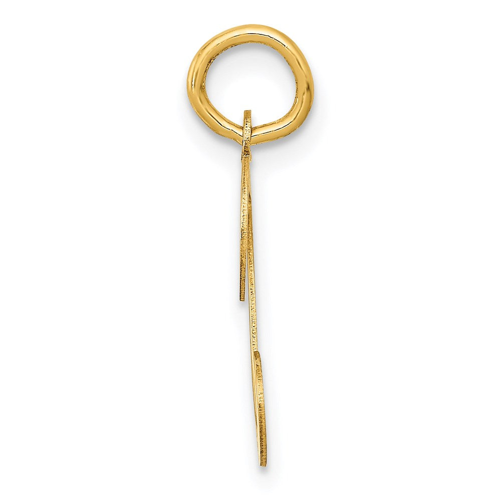 14K Gelbgold 14ky Schreibschrift Buchstabe T Initiale Charm
