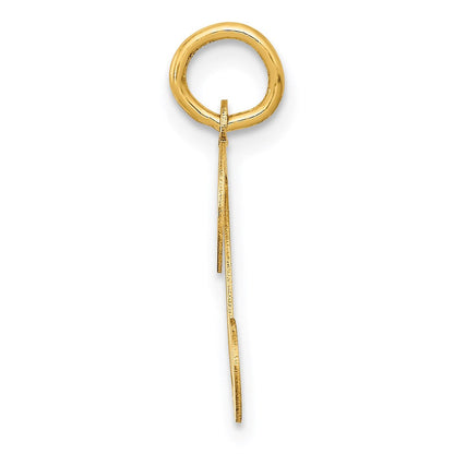 14K Gelbgold 14ky Schreibschrift Buchstabe T Initiale Charm