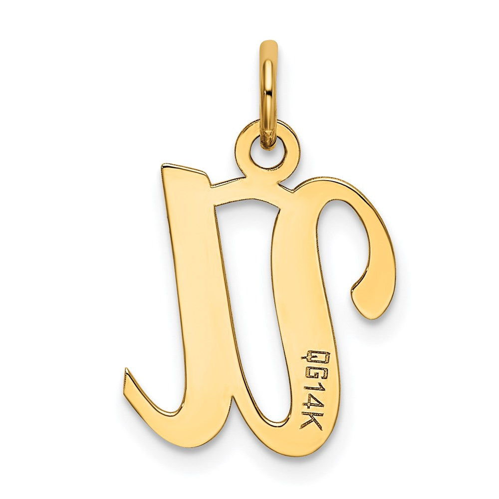 14K Gelbgold 14ky Schreibschrift Buchstabe U Initiale Charm