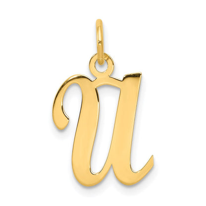 14K Gelbgold 14ky Schreibschrift Buchstabe U Initiale Charm