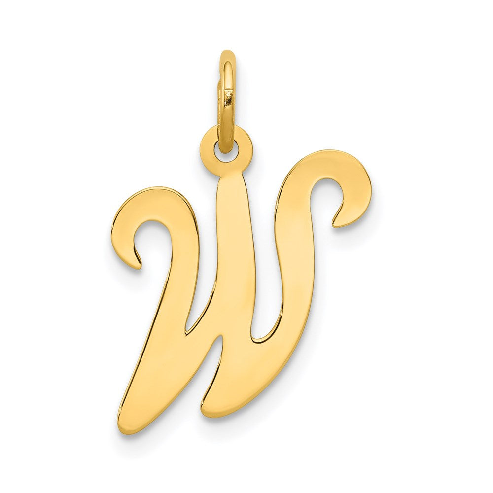 14K Gelbgold 14ky Schreibschrift Buchstabe W Initiale Charm
