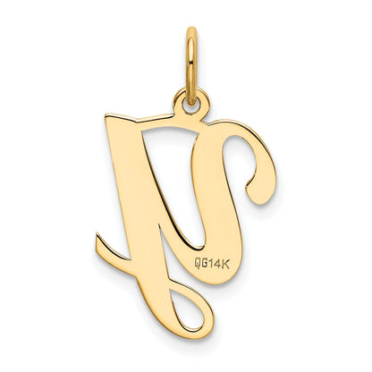 14K Gelbgold 14ky Schreibschrift Buchstabe Y Initiale Charm