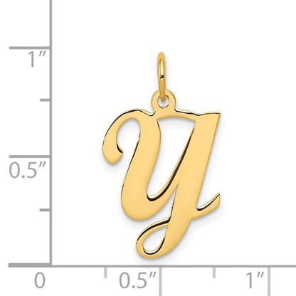 14K Gelbgold 14ky Schreibschrift Buchstabe Y Initiale Charm