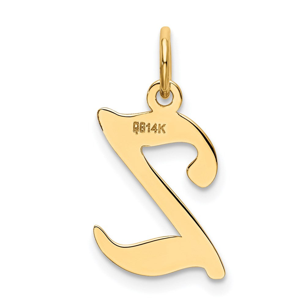 14K Gelbgold 14ky Schreibschrift Buchstabe Z Initiale Charm