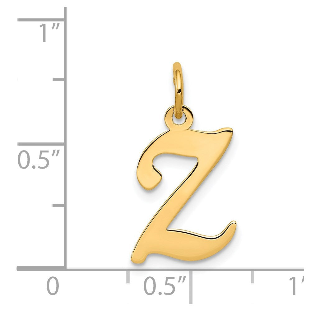 14K Gelbgold 14ky Schreibschrift Buchstabe Z Initiale Charm