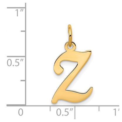 14K Gelbgold 14ky Schreibschrift Buchstabe Z Initiale Charm