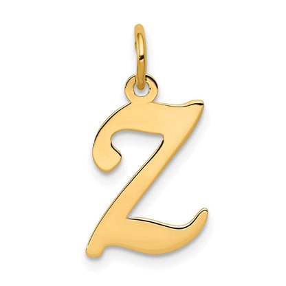 14K Gelbgold 14ky Schreibschrift Buchstabe Z Initiale Charm