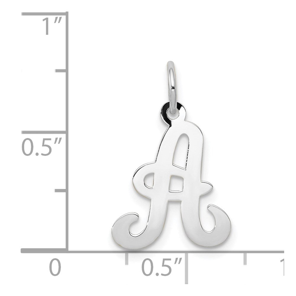 14K Weißgold 14kw Weißgold Schreibschrift Buchstabe A Initiale Charm