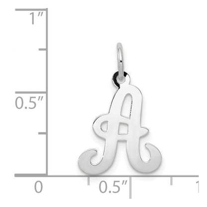 14K Weißgold 14kw Weißgold Schreibschrift Buchstabe A Initiale Charm