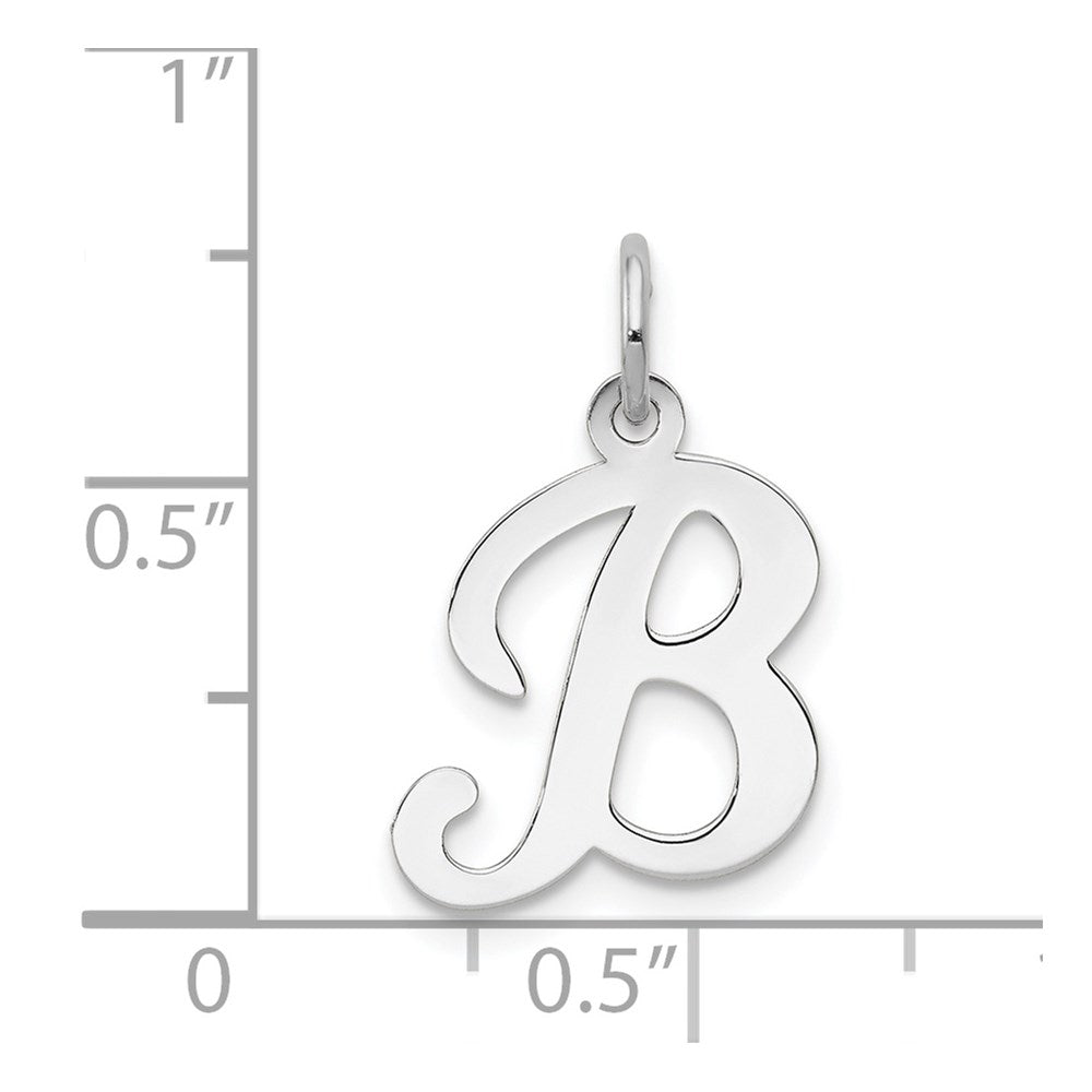 14K Weißgold 14kw Weißgold Schreibschrift Buchstabe B Initiale Charm