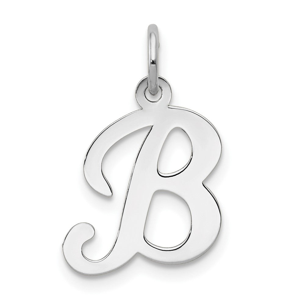 14K Weißgold 14kw Weißgold Schreibschrift Buchstabe B Initiale Charm