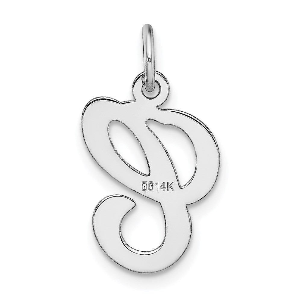 14K Weißgold 14kw Weißgold Schreibschrift Buchstabe C Initiale Charm