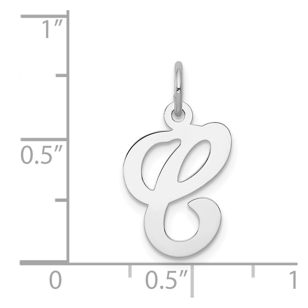 14K Weißgold 14kw Weißgold Schreibschrift Buchstabe C Initiale Charm