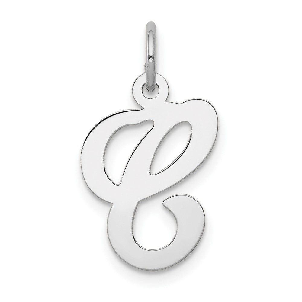 14K Weißgold 14kw Weißgold Schreibschrift Buchstabe C Initiale Charm