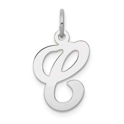 14K Weißgold 14kw Weißgold Schreibschrift Buchstabe C Initiale Charm