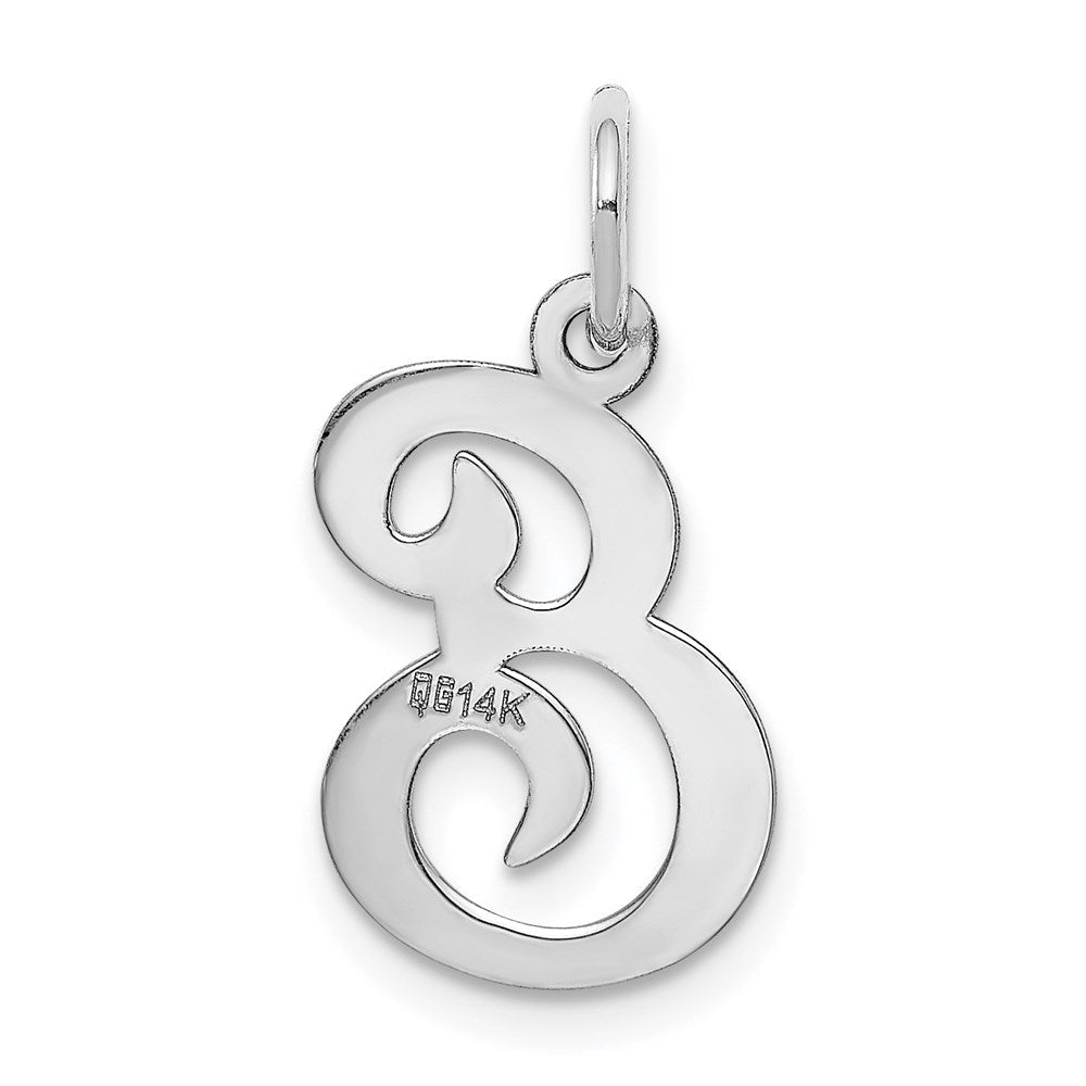 14K Weißgold 14kw Weißgold Schreibschrift Buchstabe E Initiale Charm