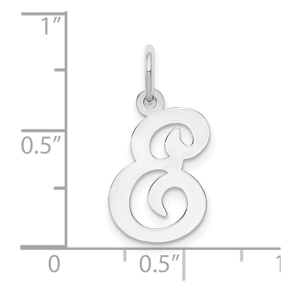 14K Weißgold 14kw Weißgold Schreibschrift Buchstabe E Initiale Charm