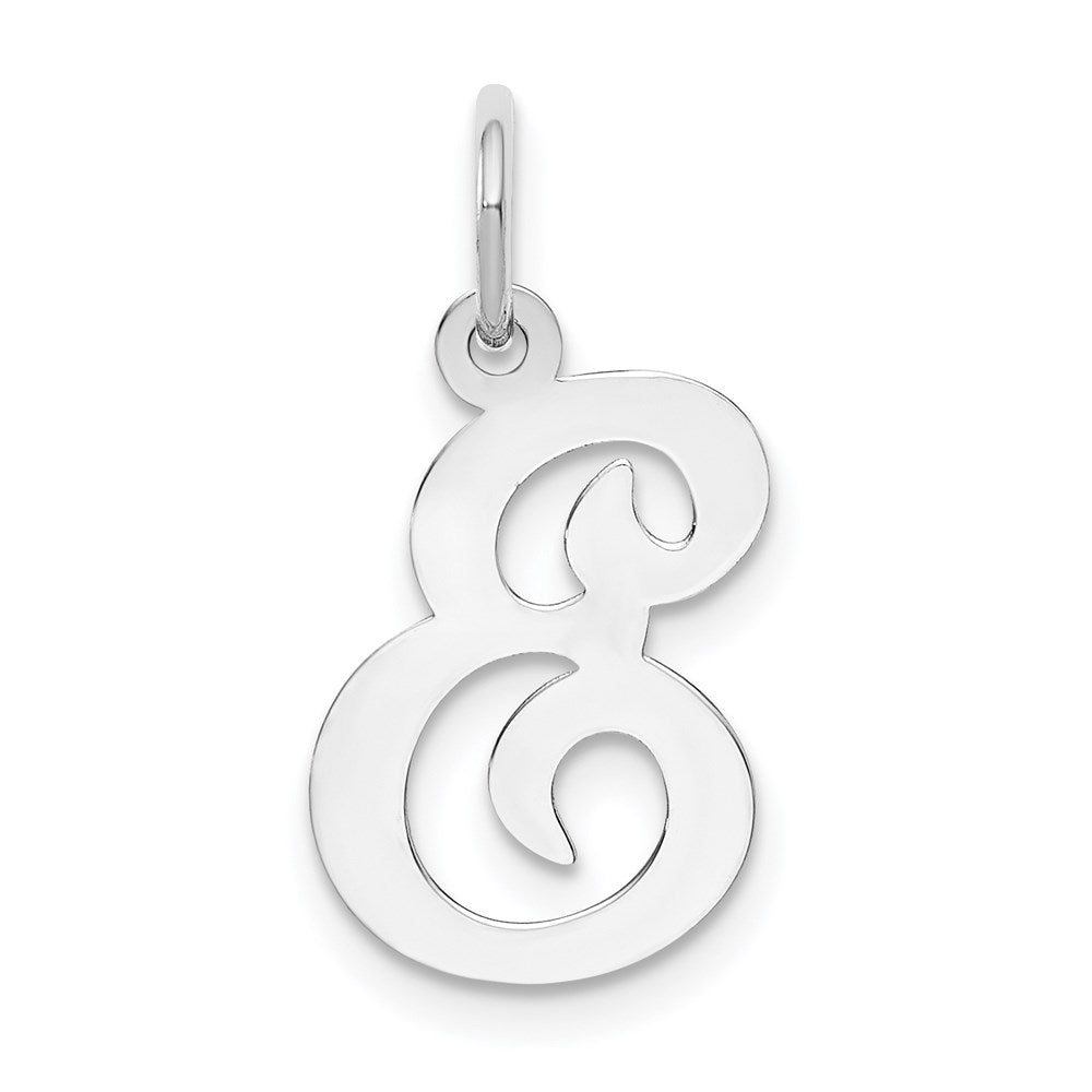 14K Weißgold 14kw Weißgold Schreibschrift Buchstabe E Initiale Charm