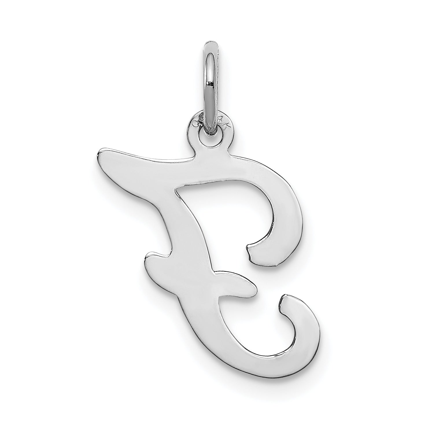 14K Weißgold 14kw Weißgold Schreibschrift Buchstabe F Initiale Charm