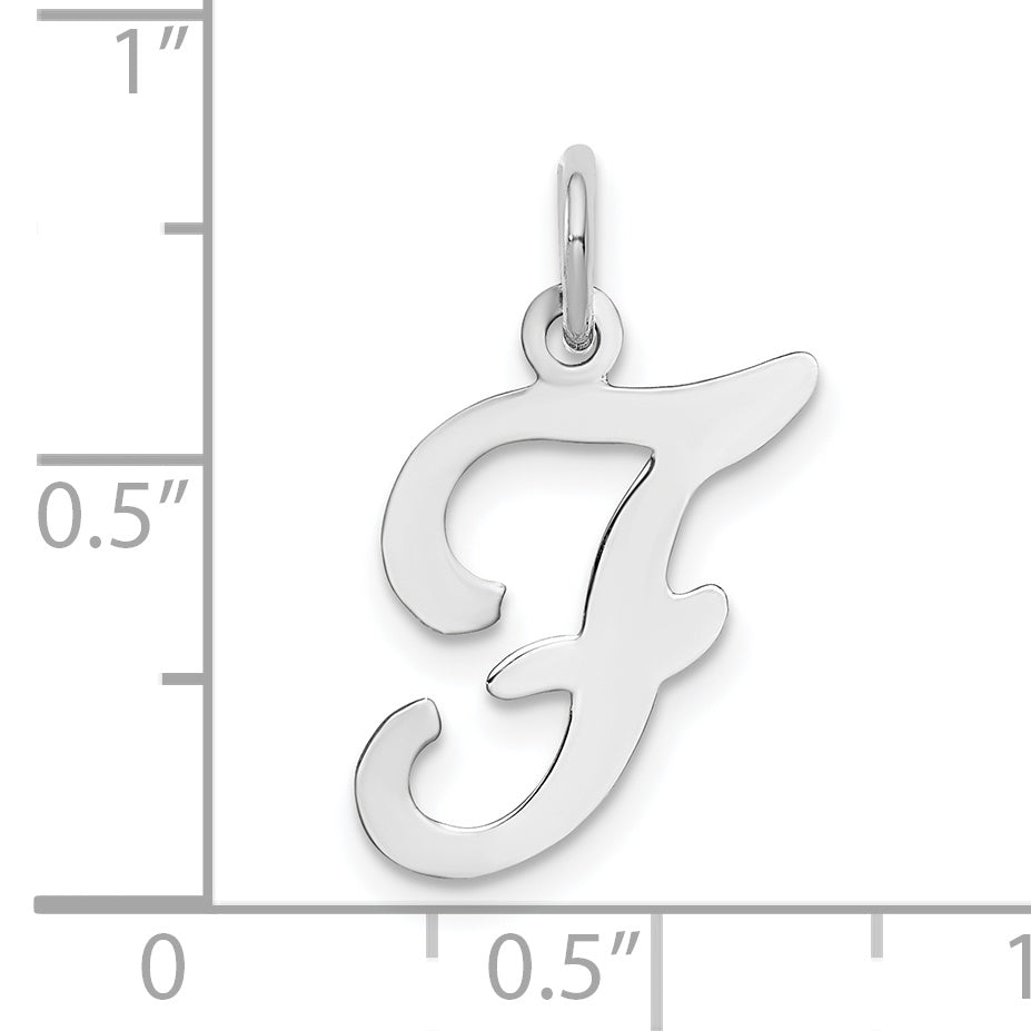 14K Weißgold 14kw Weißgold Schreibschrift Buchstabe F Initiale Charm