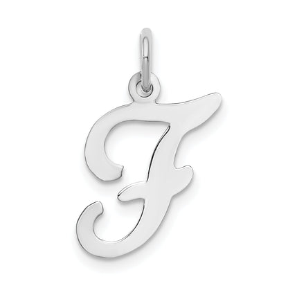 14K Weißgold 14kw Weißgold Schreibschrift Buchstabe F Initiale Charm