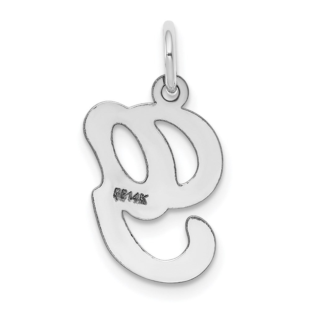 14K Weißgold 14kw Weißgold Schreibschrift Buchstabe G Initiale Charm