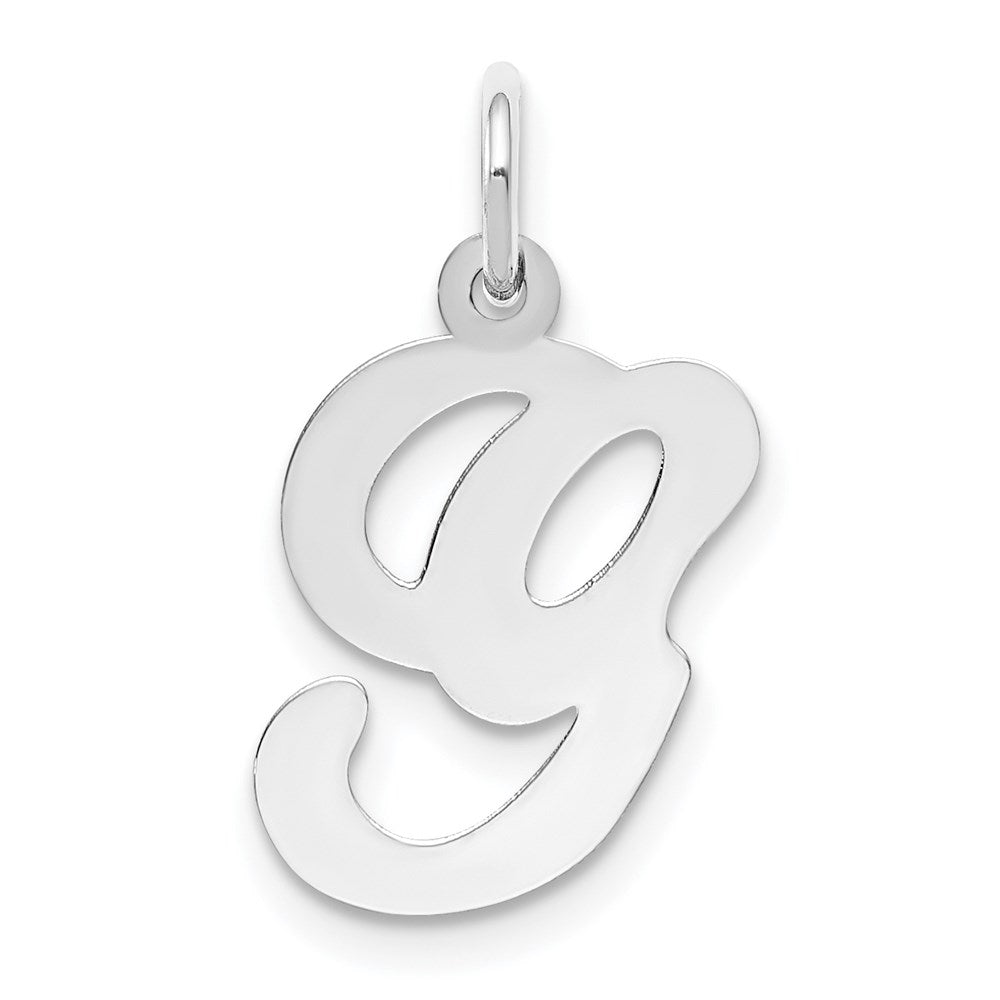 14K Weißgold 14kw Weißgold Schreibschrift Buchstabe G Initiale Charm