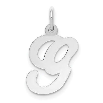 14K Weißgold 14kw Weißgold Schreibschrift Buchstabe G Initiale Charm