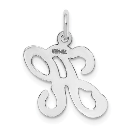 14K Weißgold 14kw Weißgold Schreibschrift Buchstabe H Initiale Charm