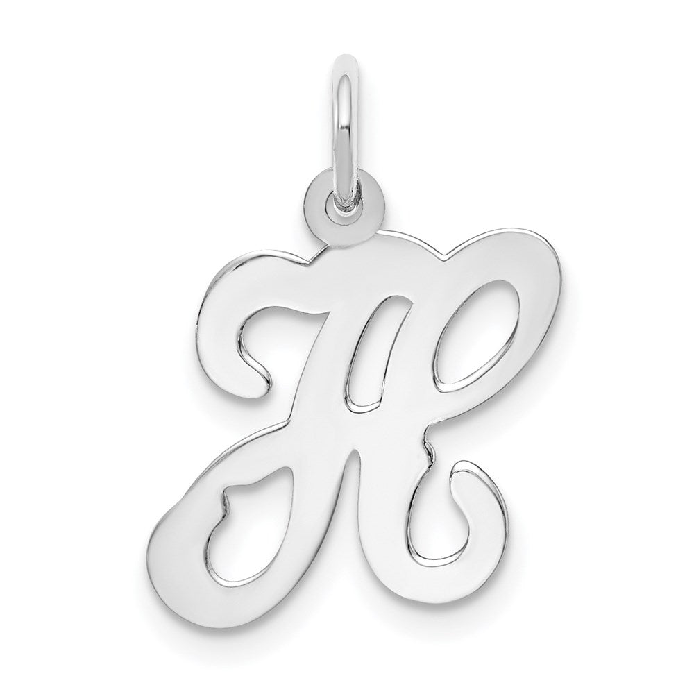14K Weißgold 14kw Weißgold Schreibschrift Buchstabe H Initiale Charm