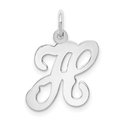 14K Weißgold 14kw Weißgold Schreibschrift Buchstabe H Initiale Charm