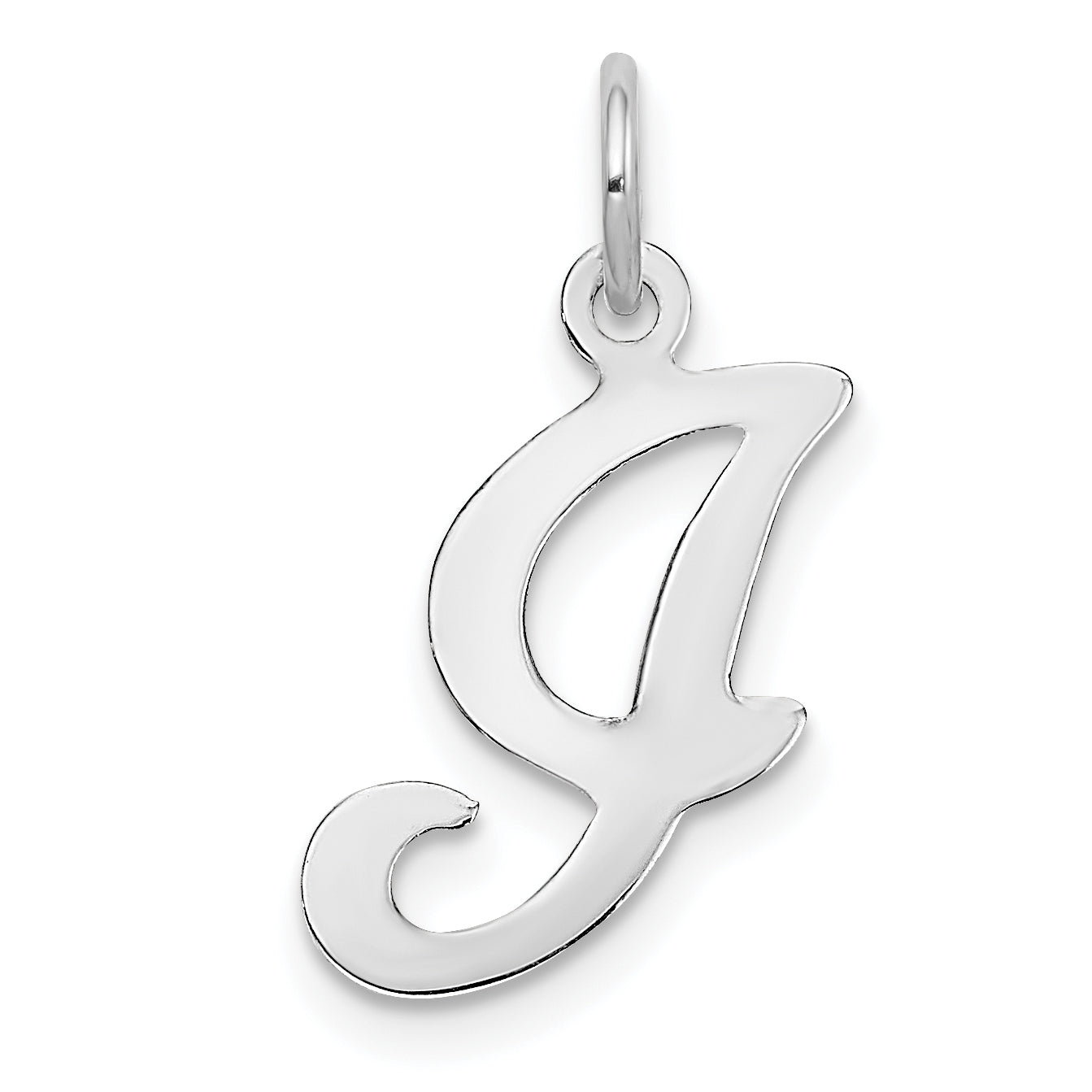14K Weißgold 14kw Weißgold Schreibschrift Buchstabe I Initiale Charm