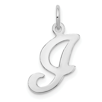 14K Weißgold 14kw Weißgold Schreibschrift Buchstabe I Initiale Charm
