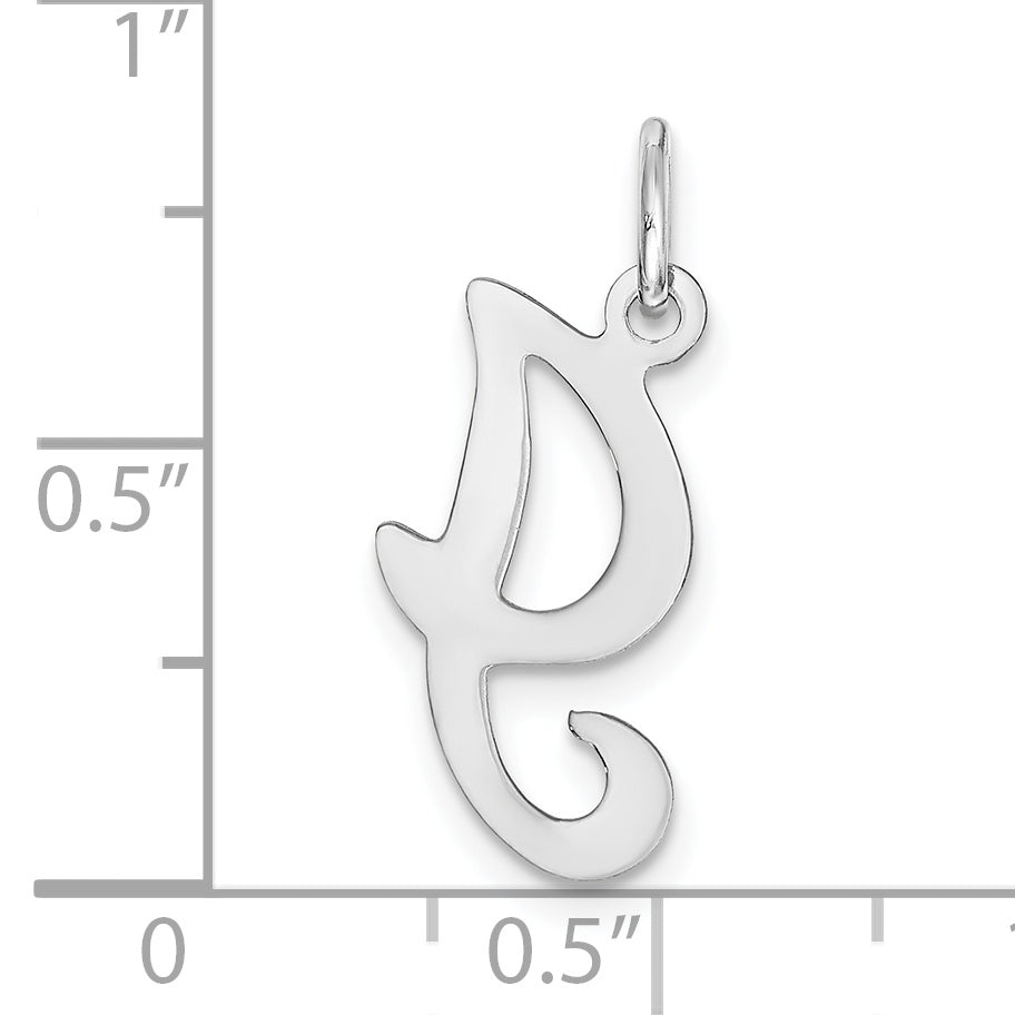 14K Weißgold 14kw Weißgold Schreibschrift Buchstabe I Initiale Charm