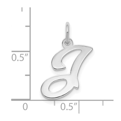 14K Weißgold 14kw Weißgold Schreibschrift Buchstabe J Initiale Charm