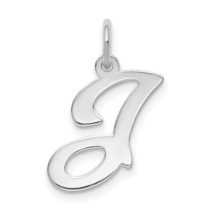 14K Weißgold 14kw Weißgold Schreibschrift Buchstabe J Initiale Charm