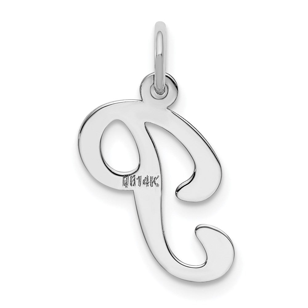 14K Weißgold 14kw Weißgold Schreibschrift Buchstabe P Initiale Charm