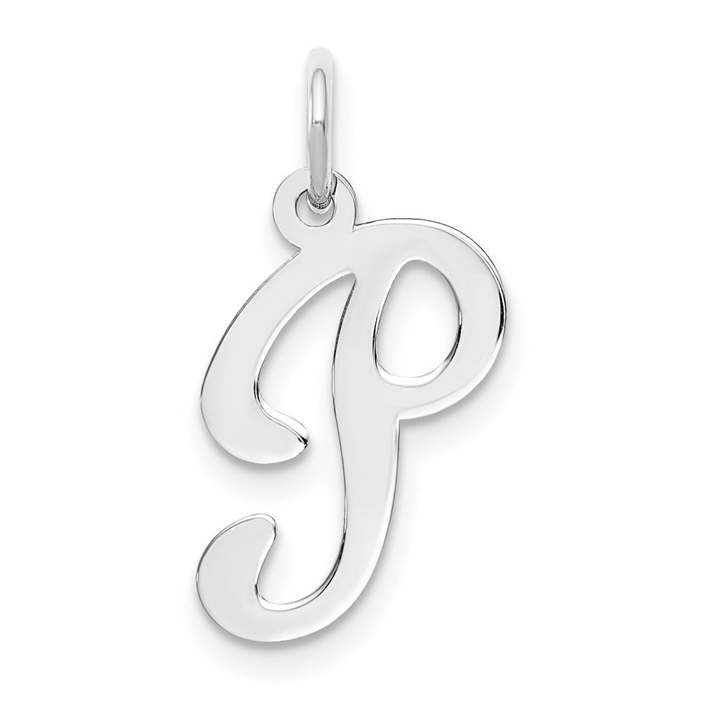 14K Weißgold 14kw Weißgold Schreibschrift Buchstabe P Initiale Charm