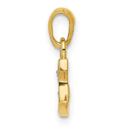 Anhänger Initiale C aus 14K Gold, rhodiniert und poliert, mit 0,01 ct. Diamant