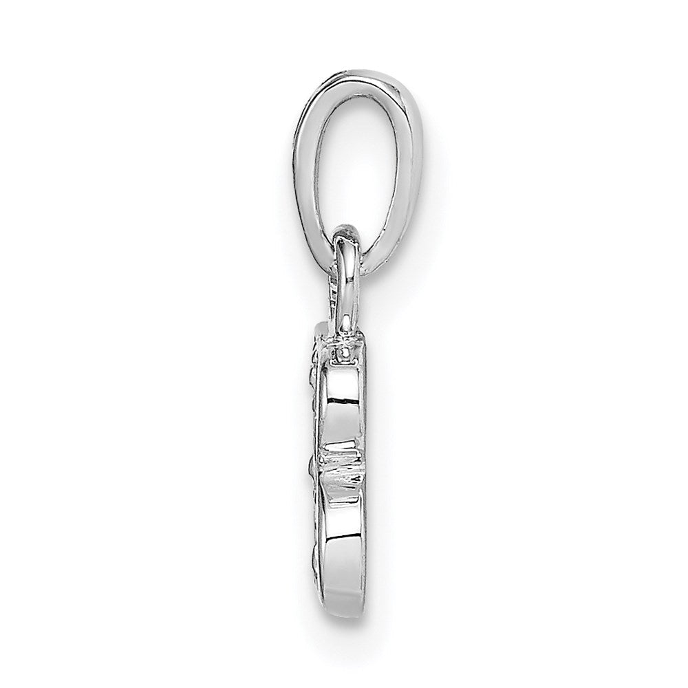 14K Weißgold Anhänger mit Initiale „B", poliert, 0,01 ct. Diamant